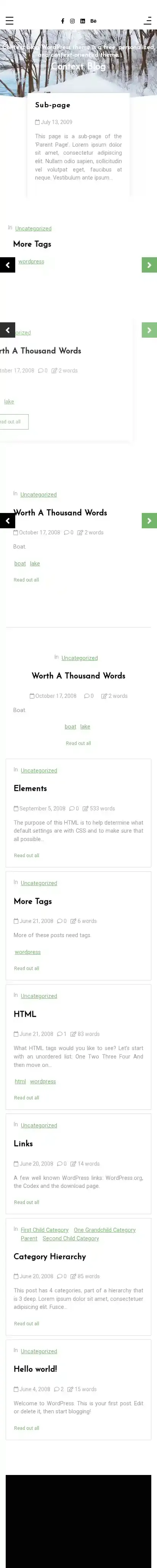 Context Blog home page on mobile