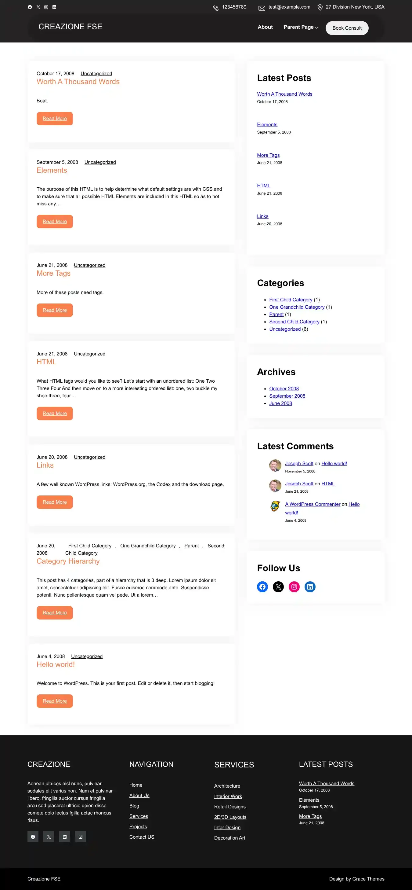 Creazione FSE home page on desktop