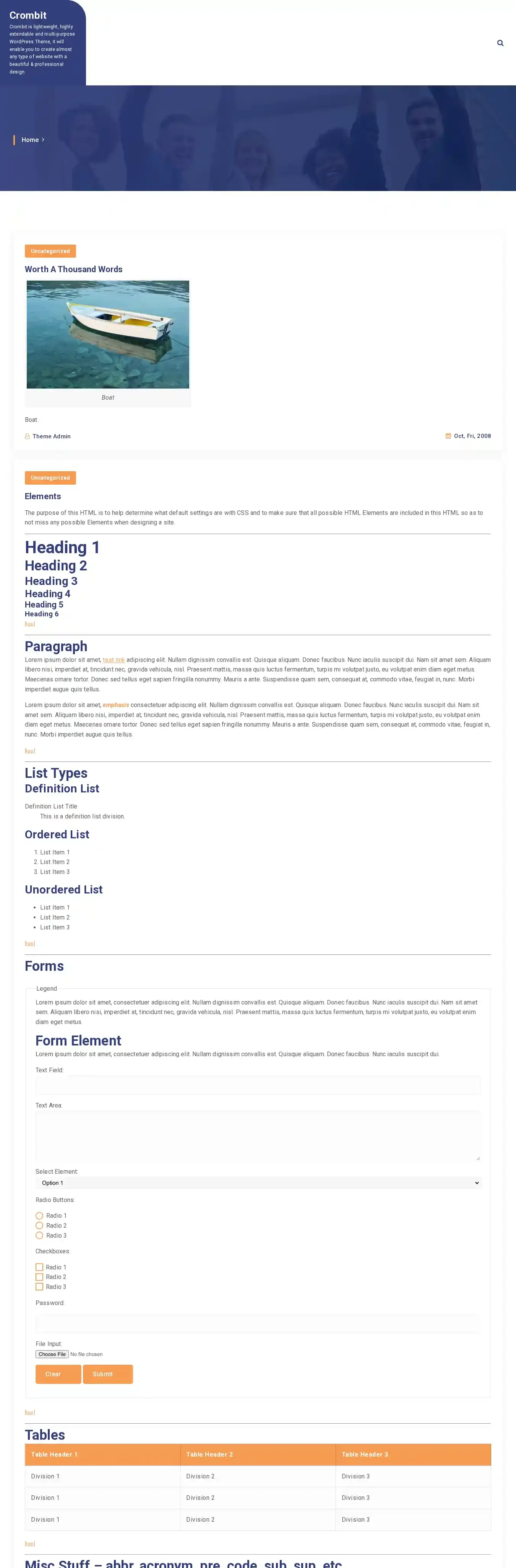 Crombit home page on desktop