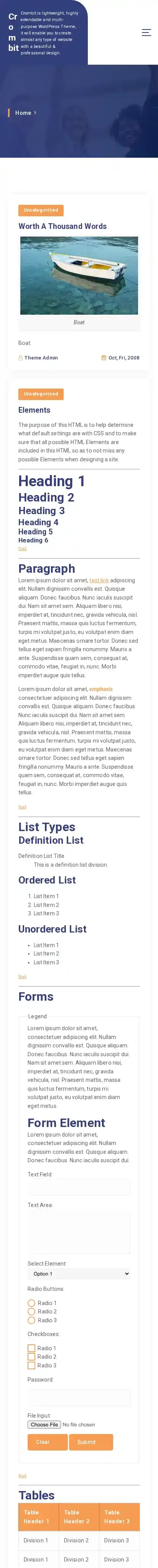Crombit home page on mobile