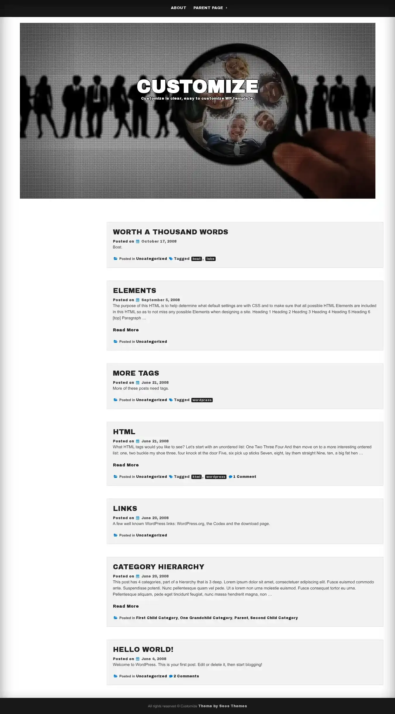 Customize home page on desktop