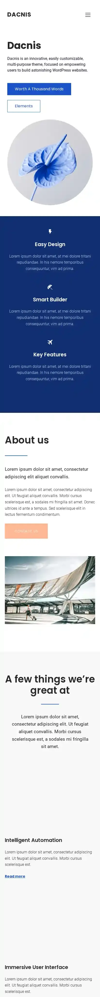 Dacnis home page on mobile