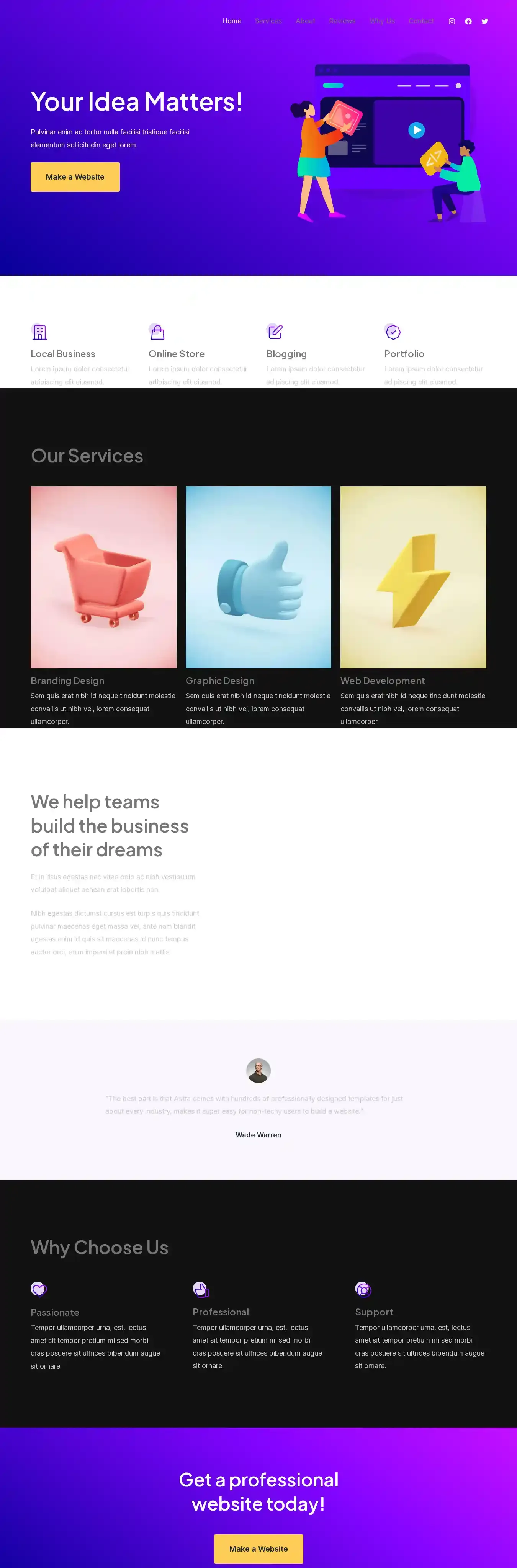 Dark Mode for A. home page on desktop