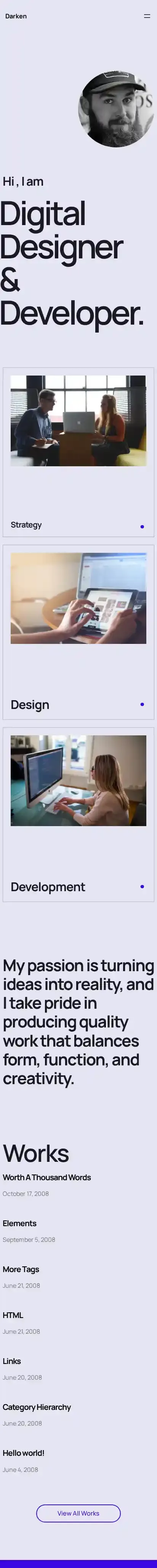 Darken home page on mobile