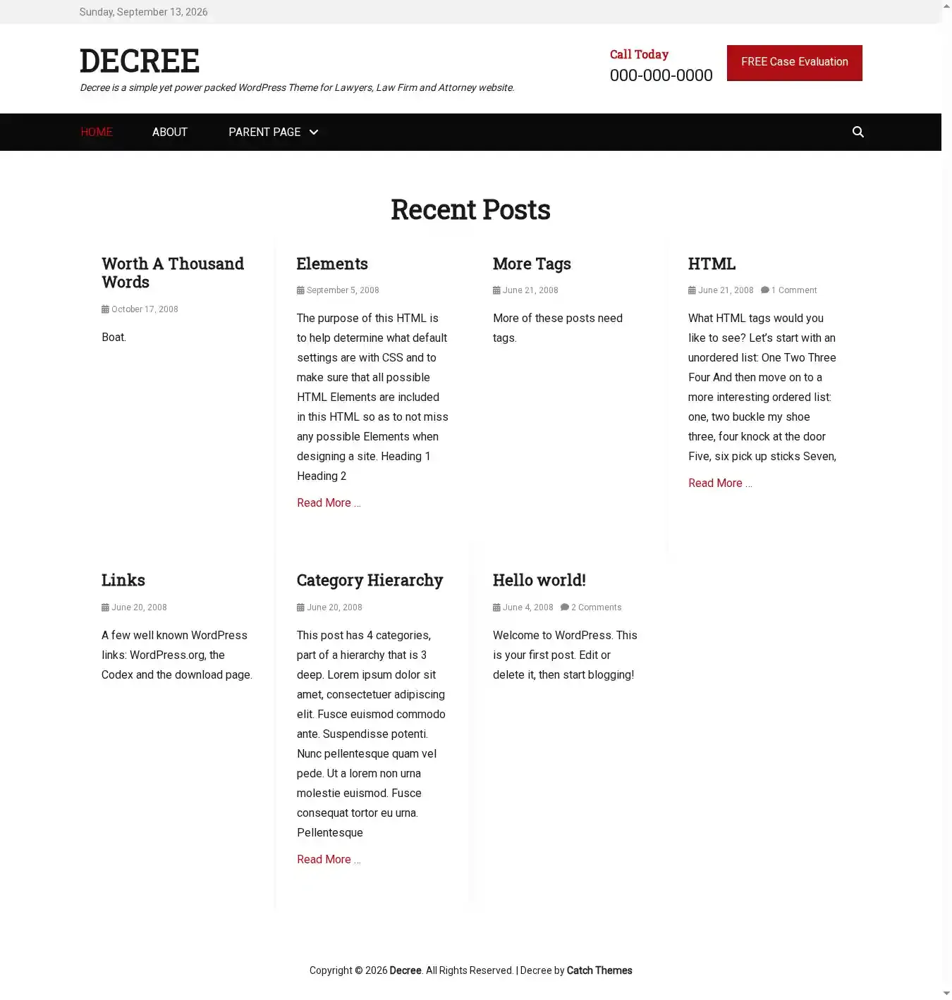 Decree home page on desktop