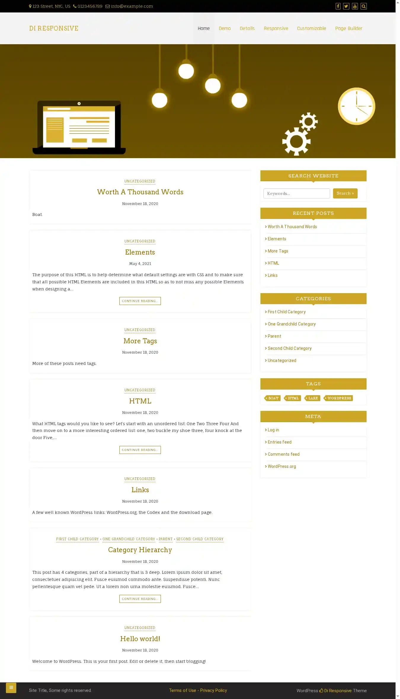 Di Responsive home page on desktop