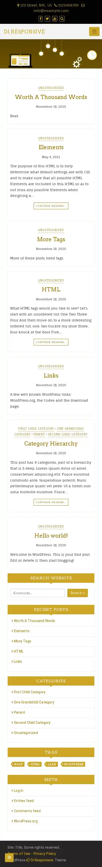 Di Responsive home page on mobile