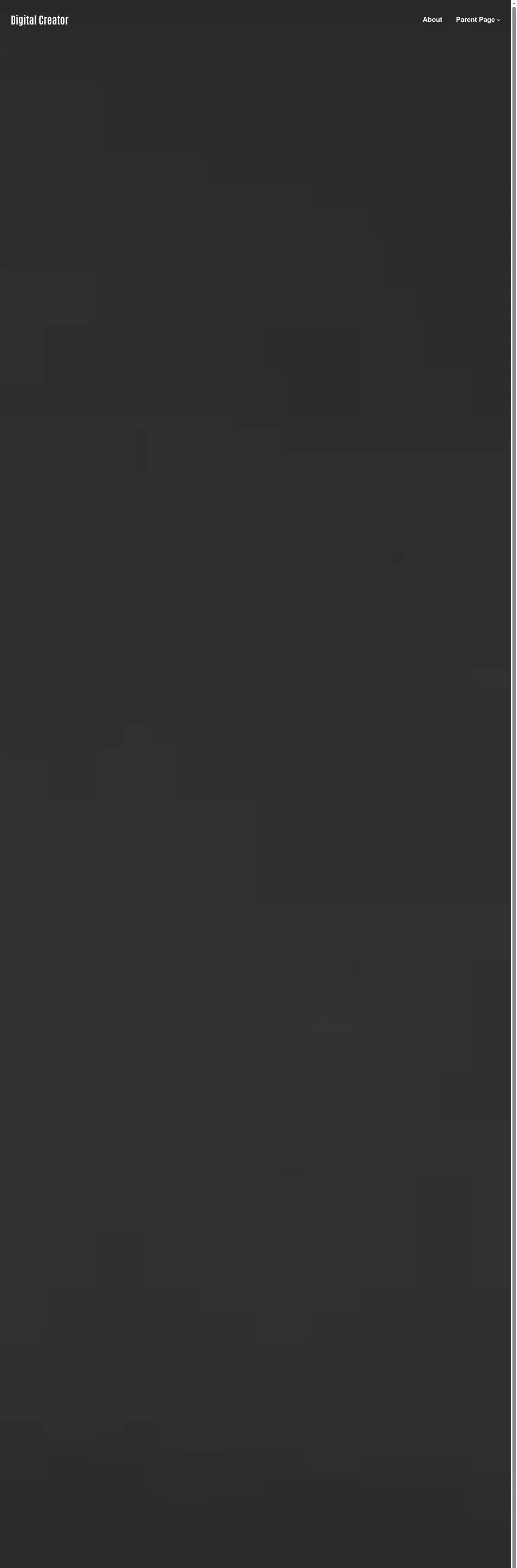 Digital Creator home page on desktop