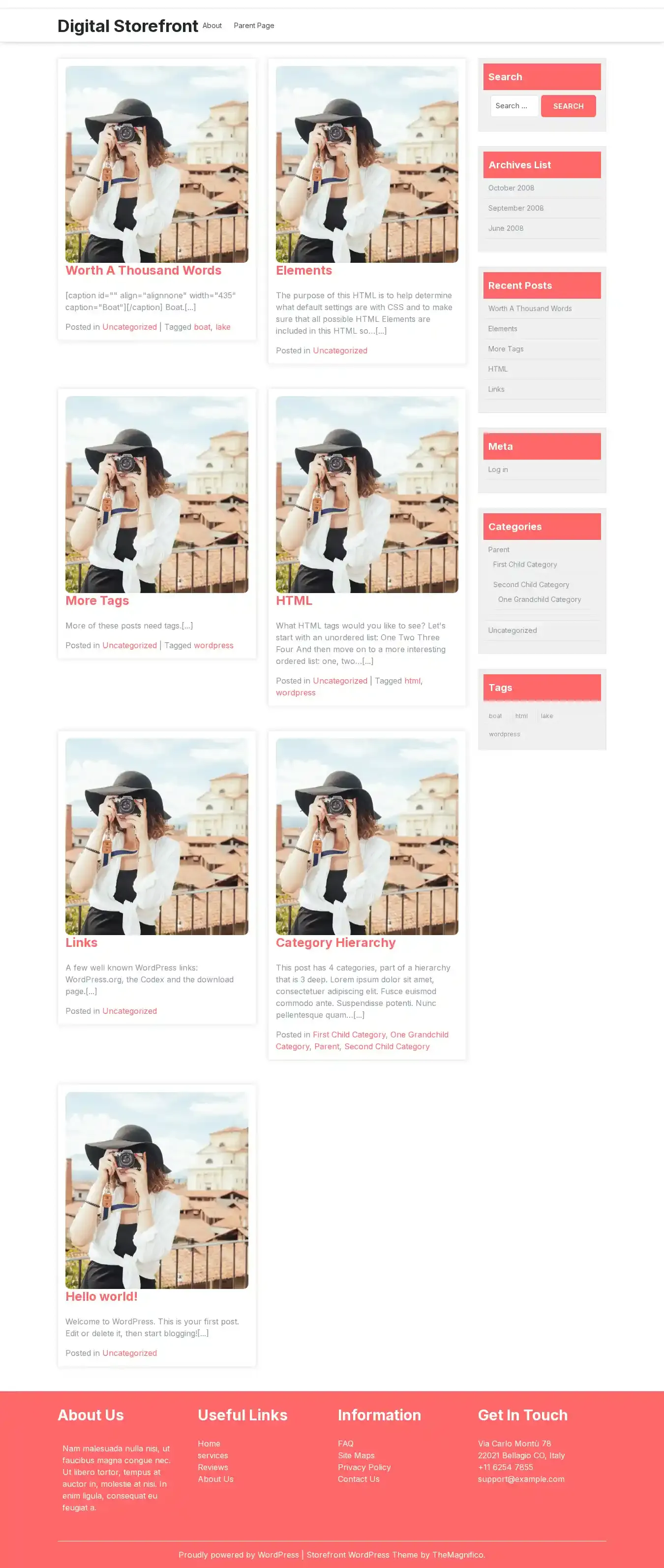 Digital Storefront home page on desktop