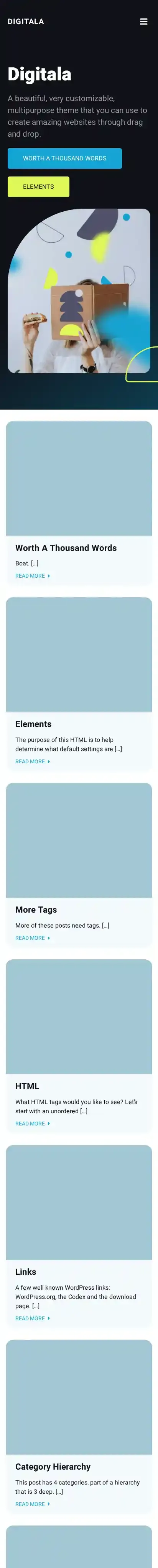 Digitala home page on mobile