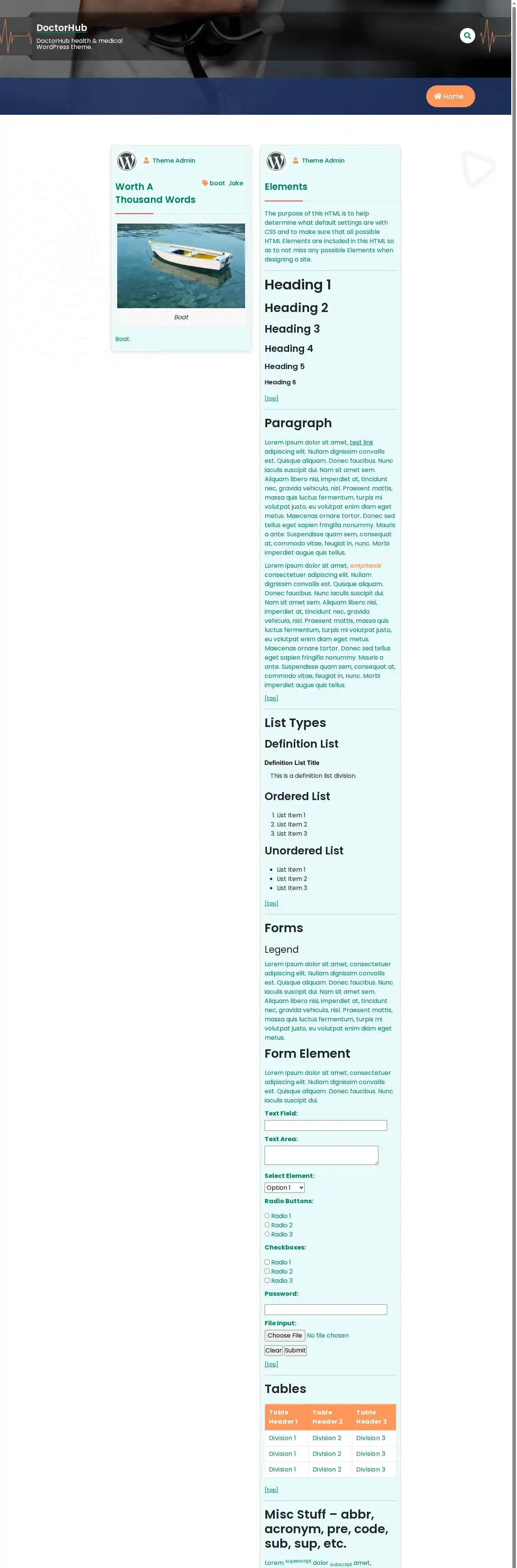 DoctorHub home page on desktop