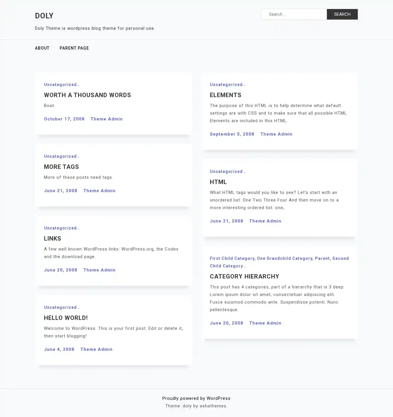 Doly home page on desktop