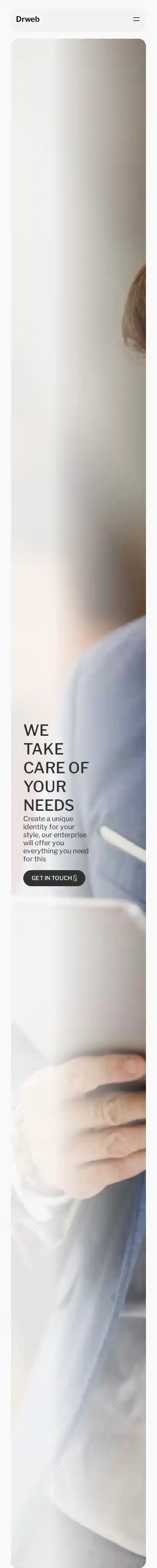 Drweb home page on mobile