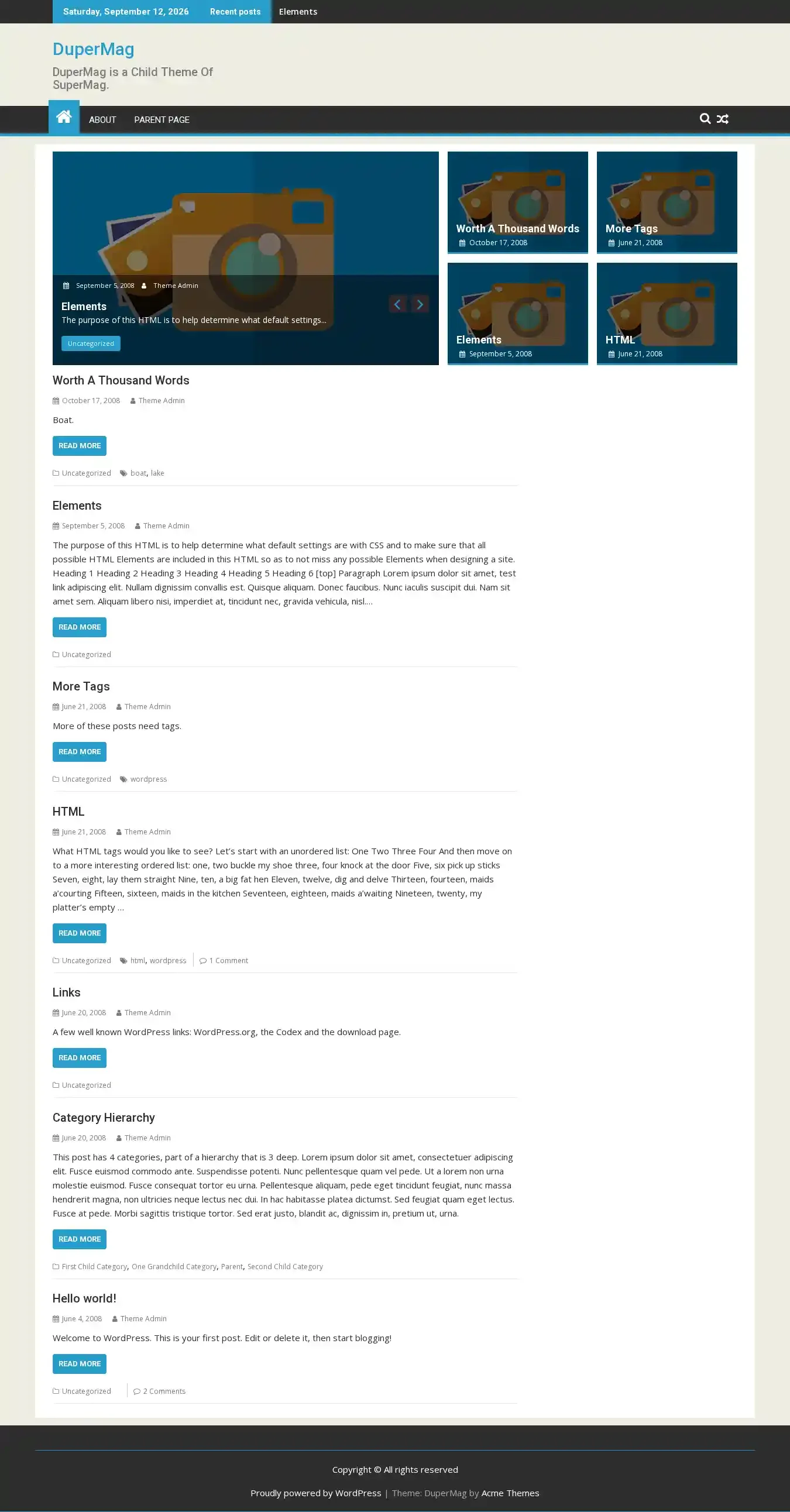 DuperMag home page on desktop