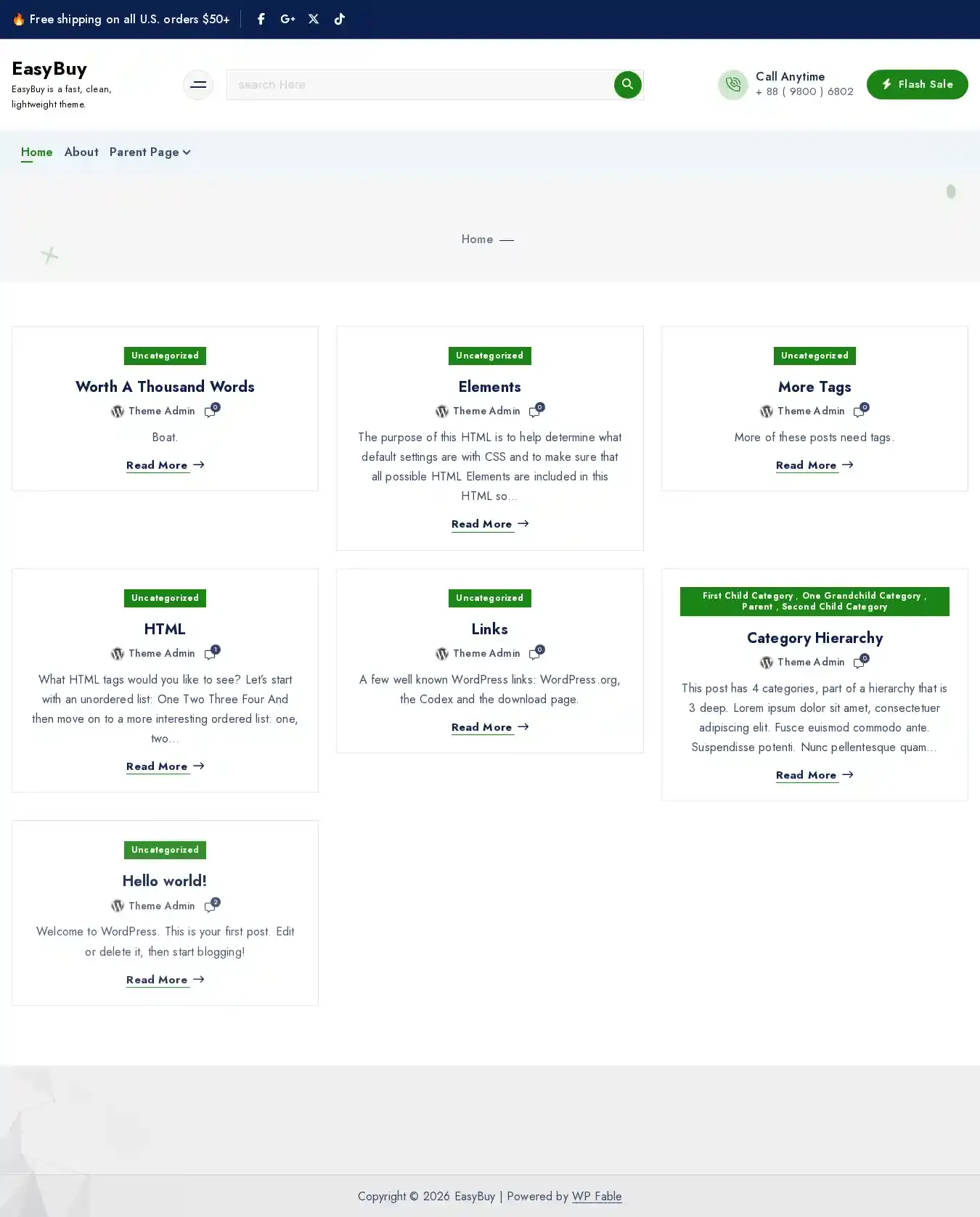 EasyBuy home page on desktop