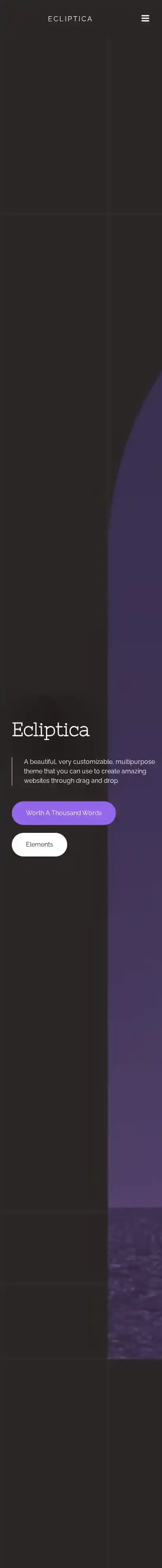 Ecliptica home page on mobile