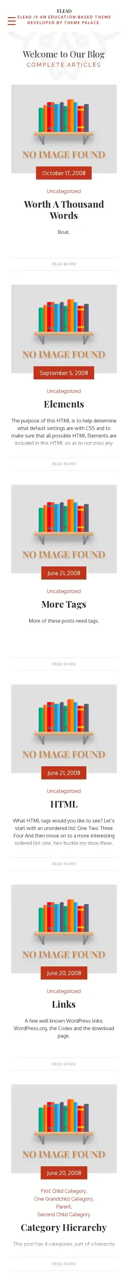 Elead home page on mobile