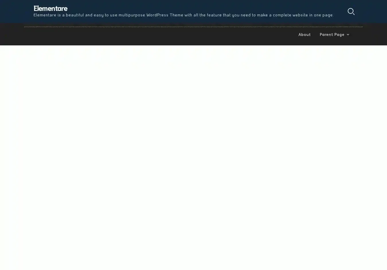 Elementare home page on desktop