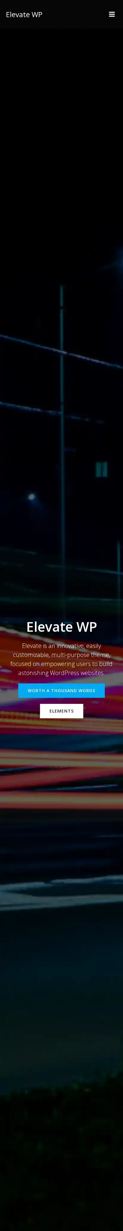 Elevate WP home page on mobile