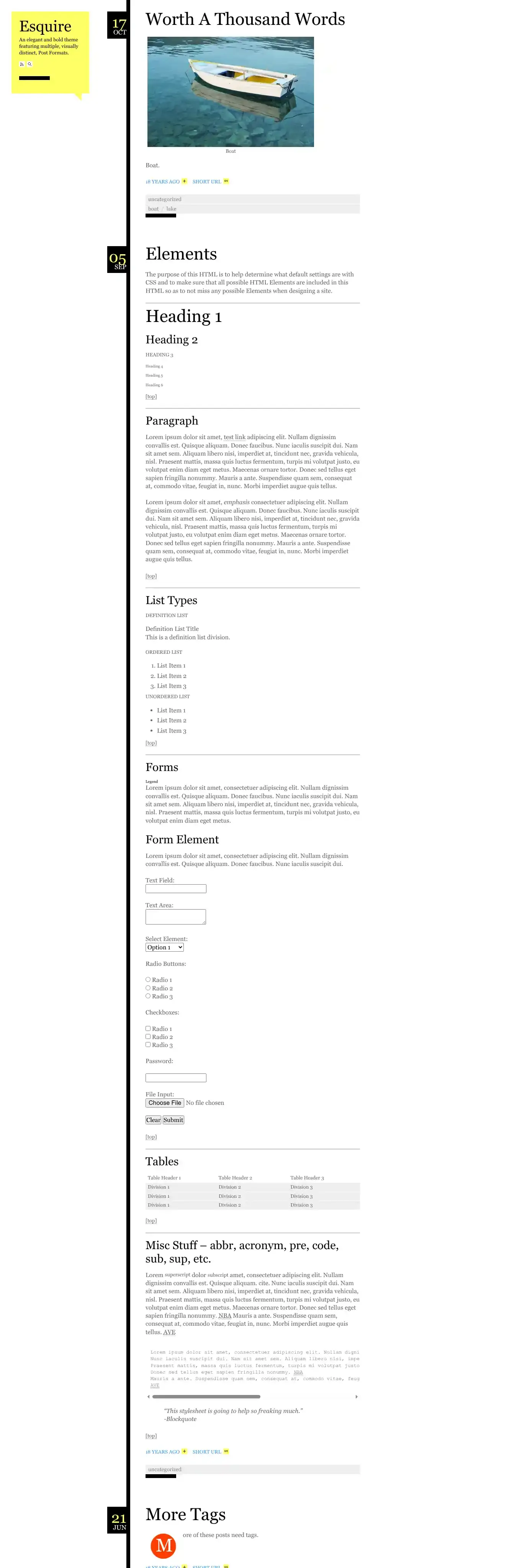 Esquire home page on desktop