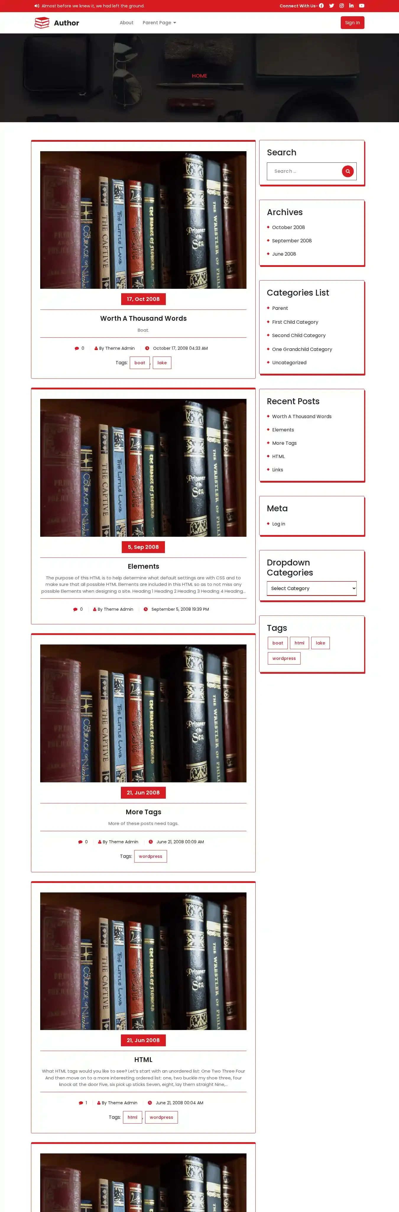 Expert Author home page on desktop