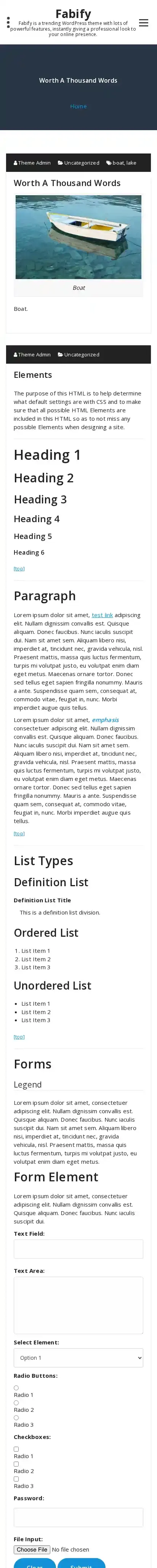 Fabify home page on mobile