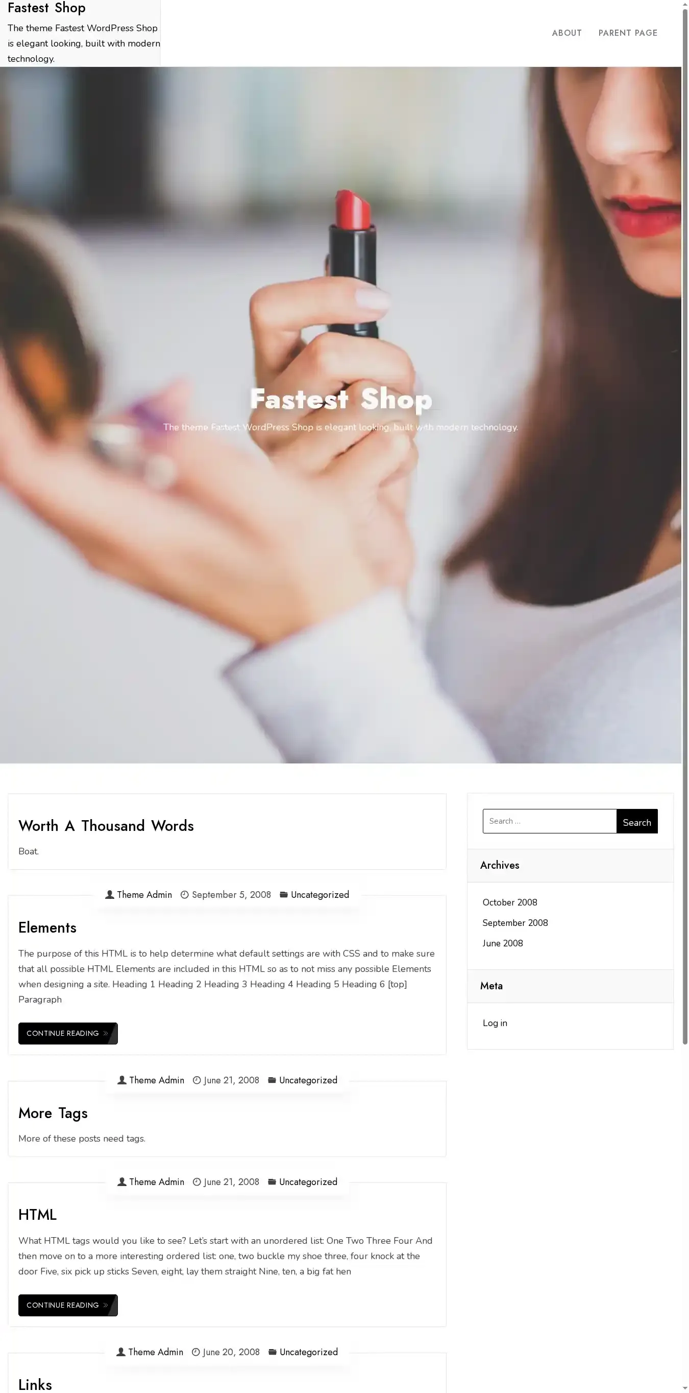 Fastest Shop home page on desktop