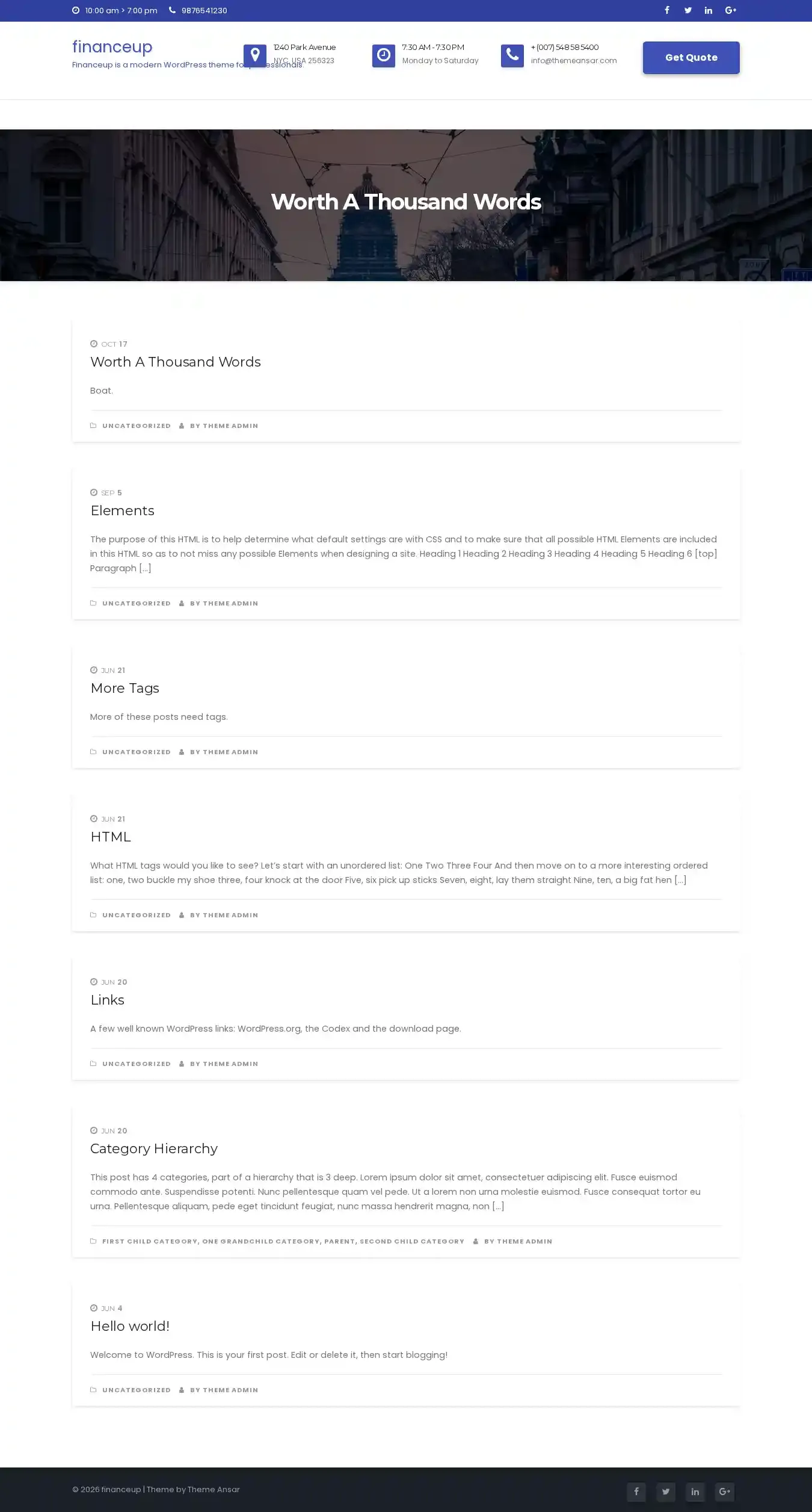 financeup home page on desktop