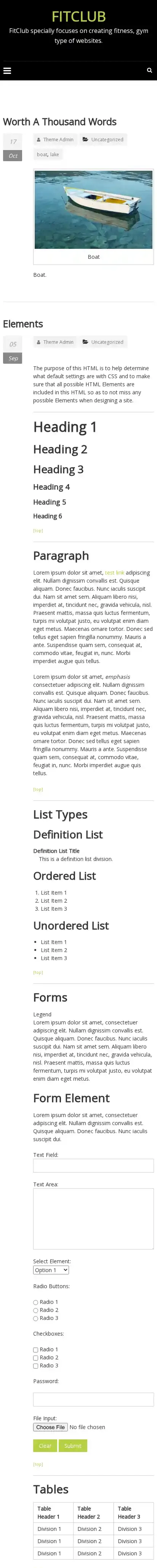 FitClub home page on mobile