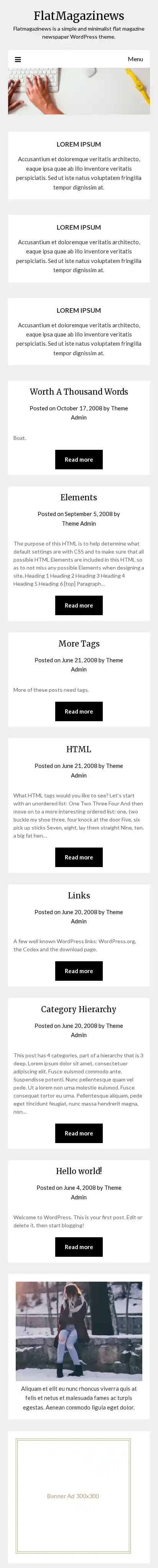 FlatMagazinews home page on mobile