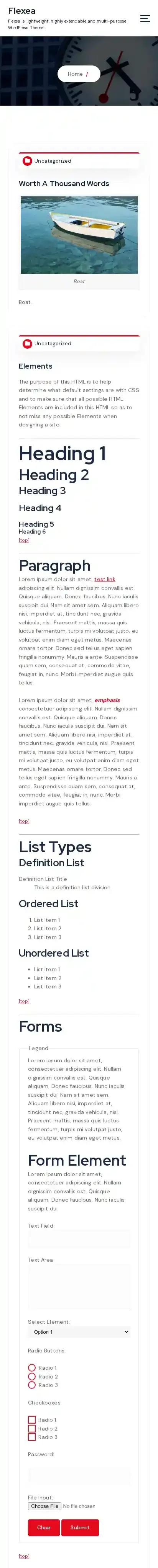 Flexea home page on mobile
