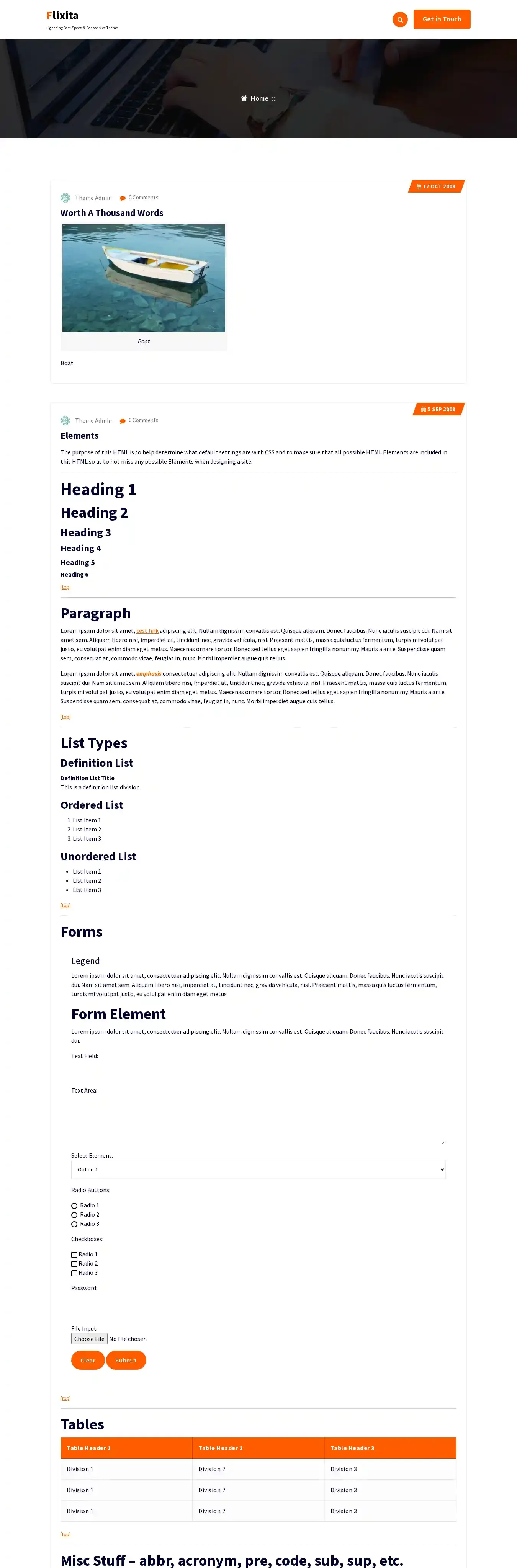 Flixita home page on desktop