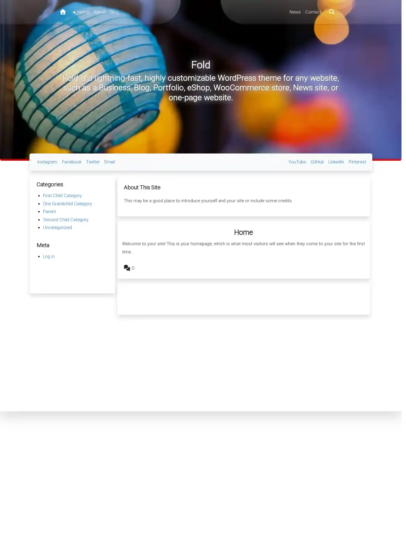 Fold home page on desktop