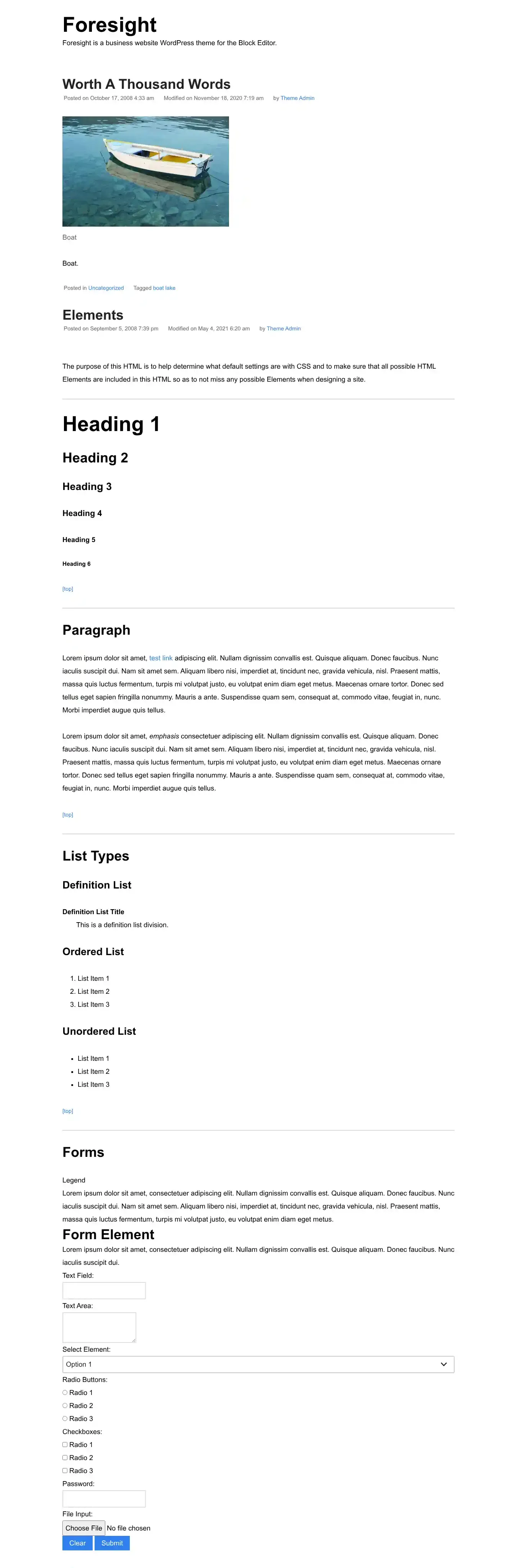 Foresight home page on desktop