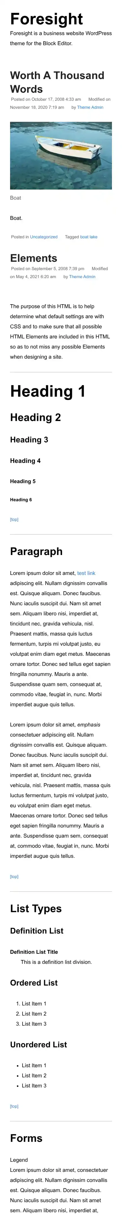 Foresight home page on mobile