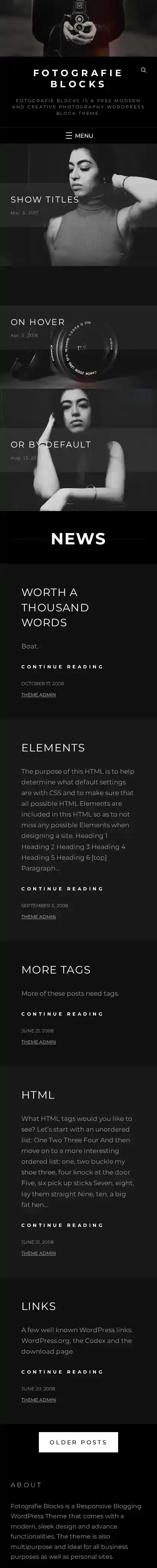 Fotografie Blocks home page on mobile