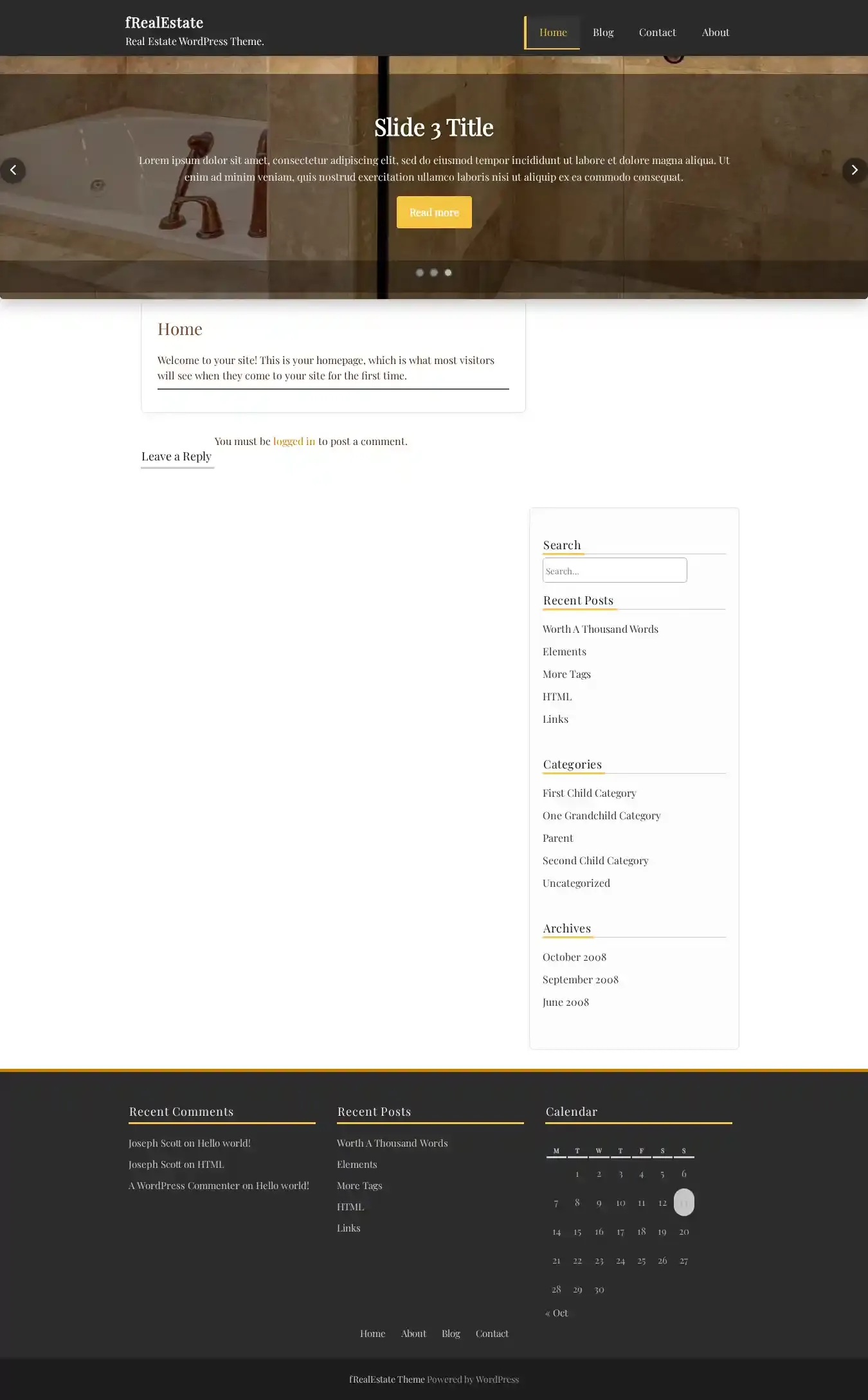 fRealEstate home page on desktop