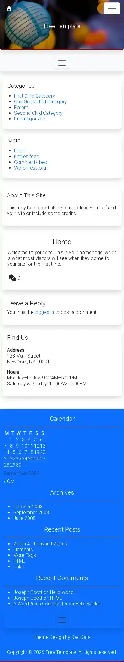 Free home page on mobile