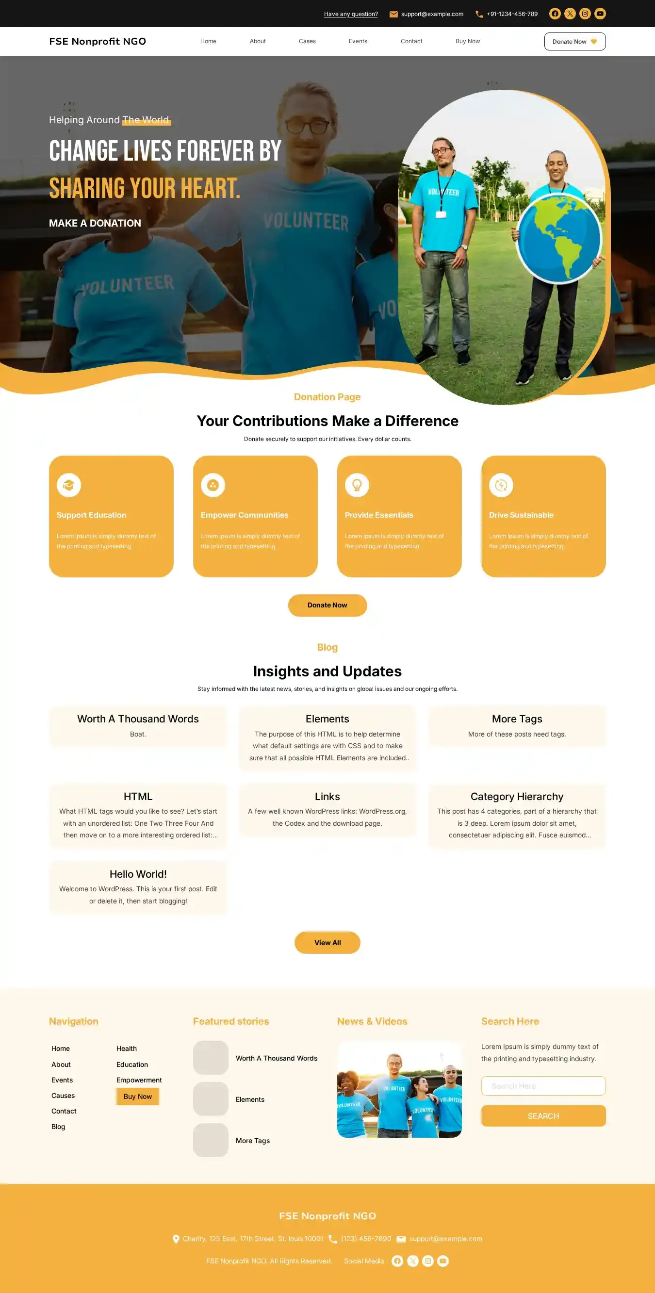 FSE Nonprofit NGO home page on desktop