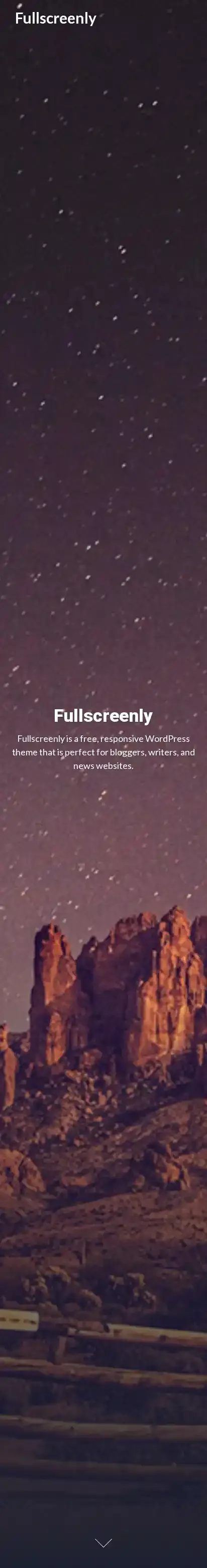 Fullscreenly home page on mobile