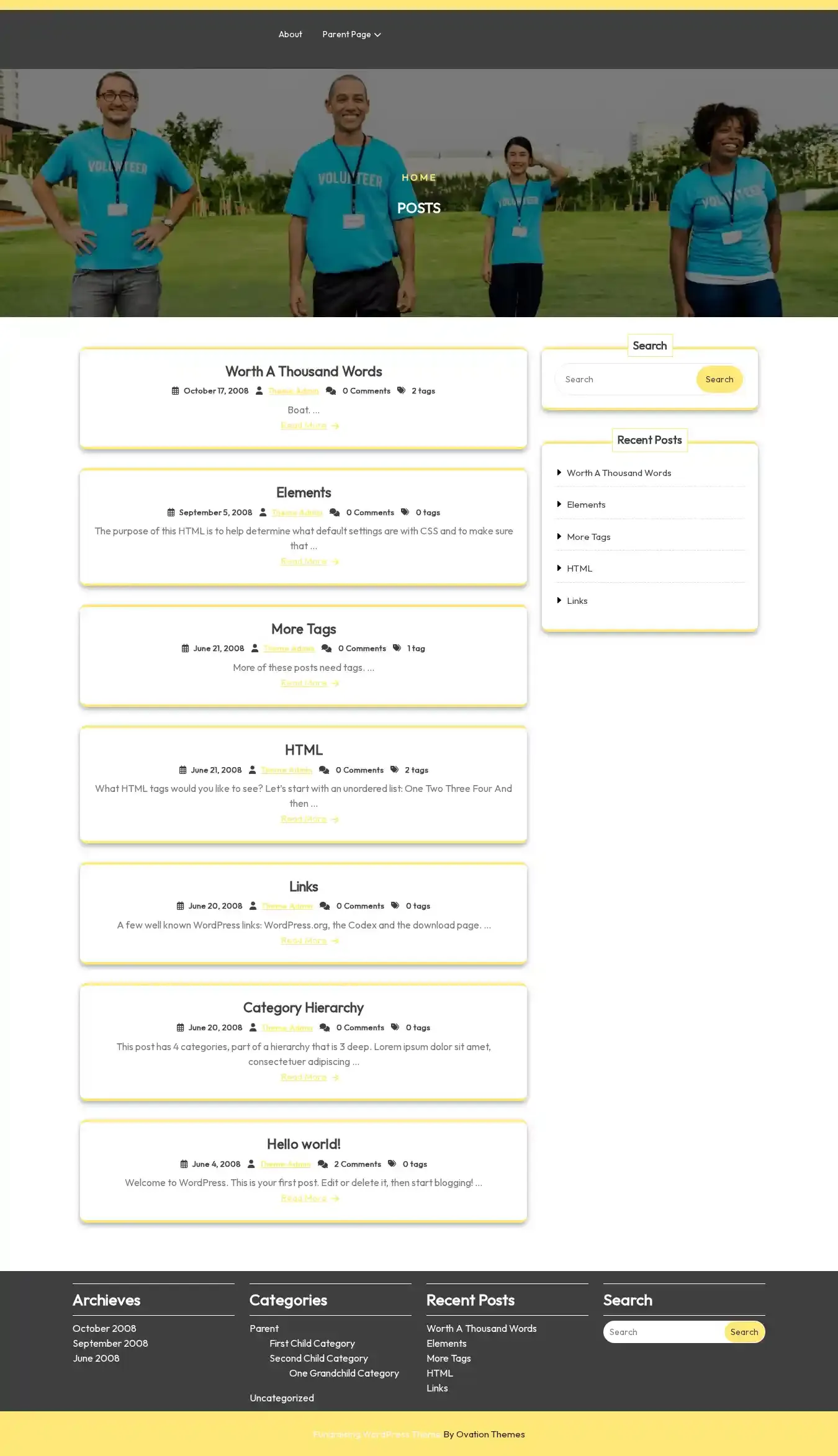 Fundraising Charity Campaign home page on desktop