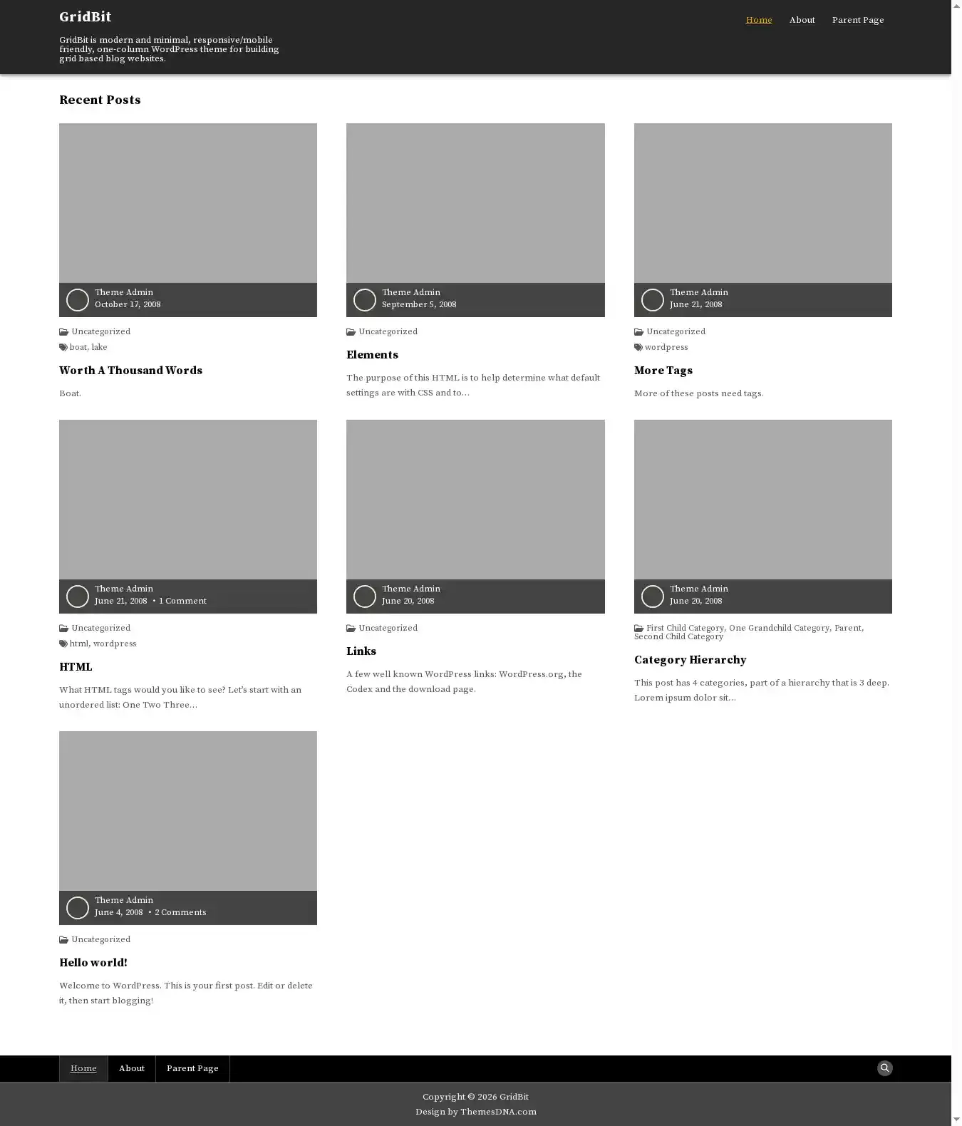 GridBit home page on desktop