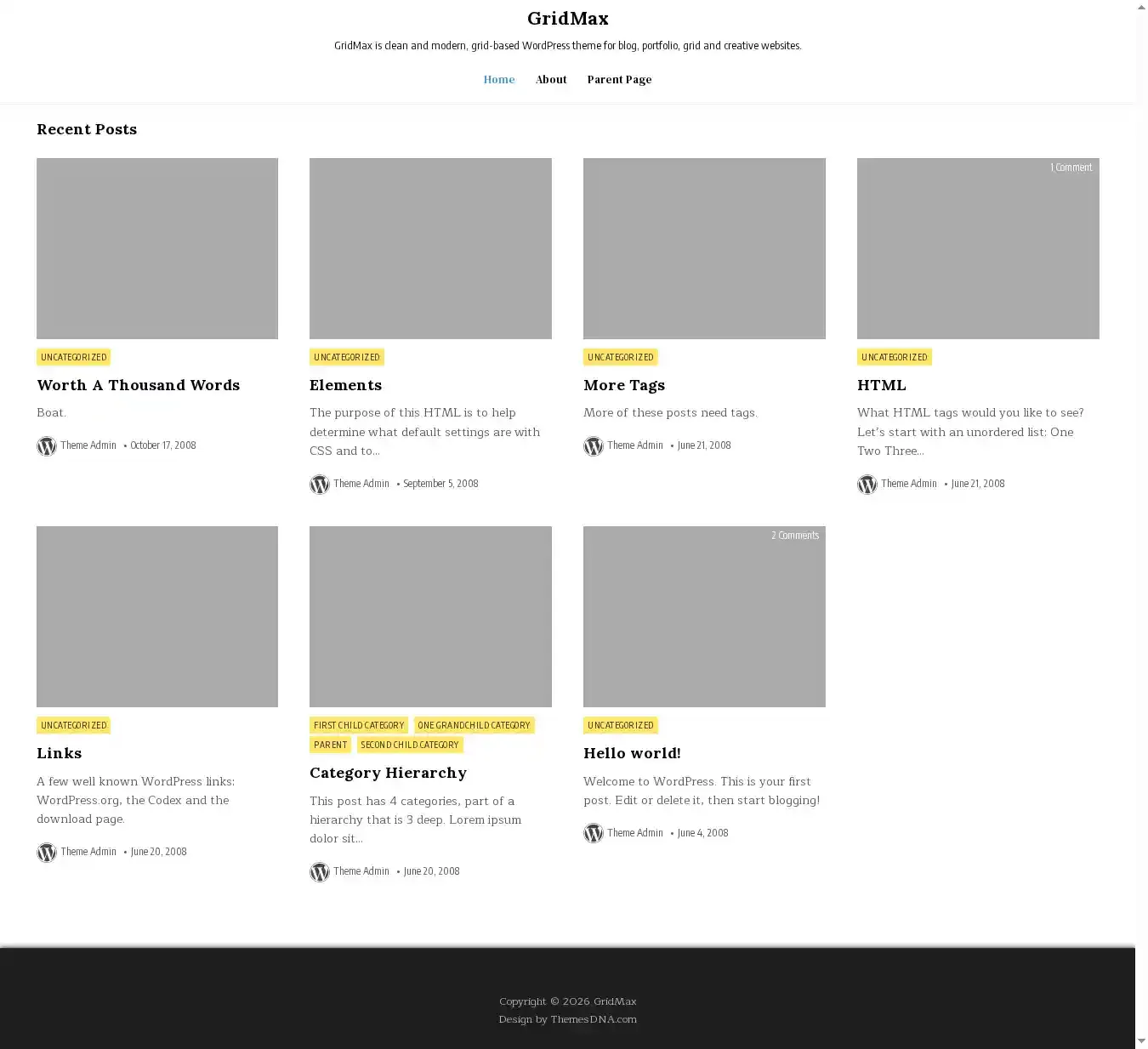 GridMax home page on desktop