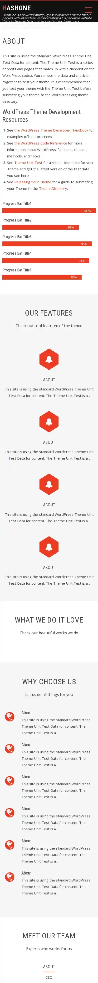 HashOne home page on mobile