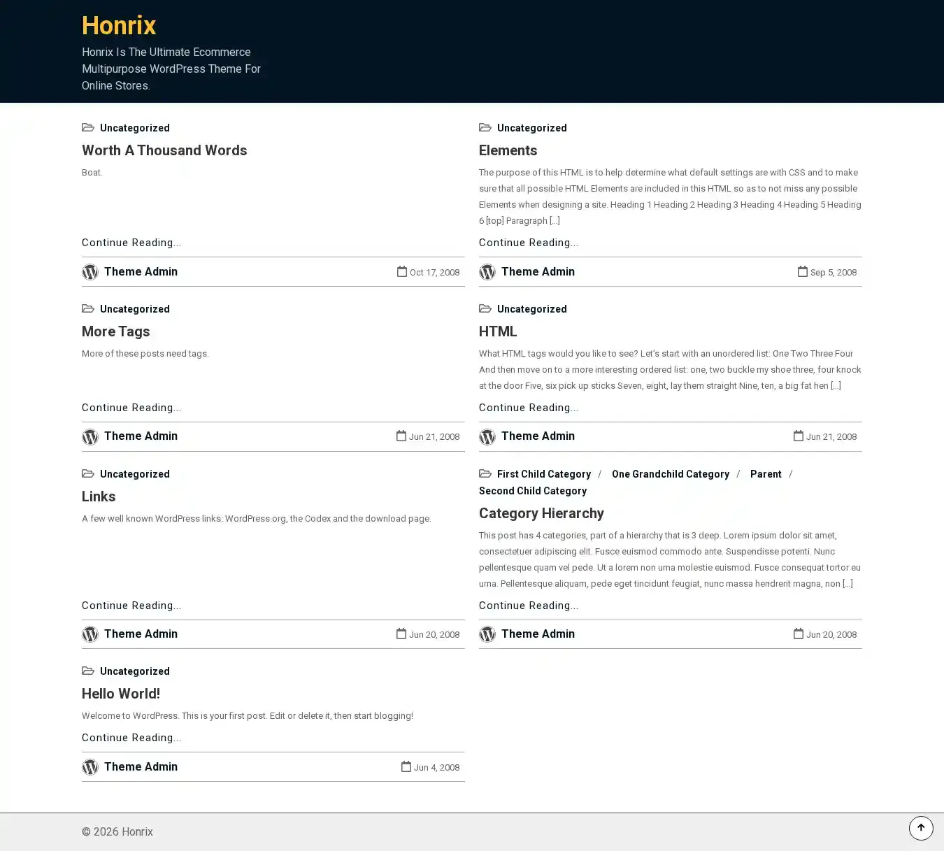 Honrix home page on desktop