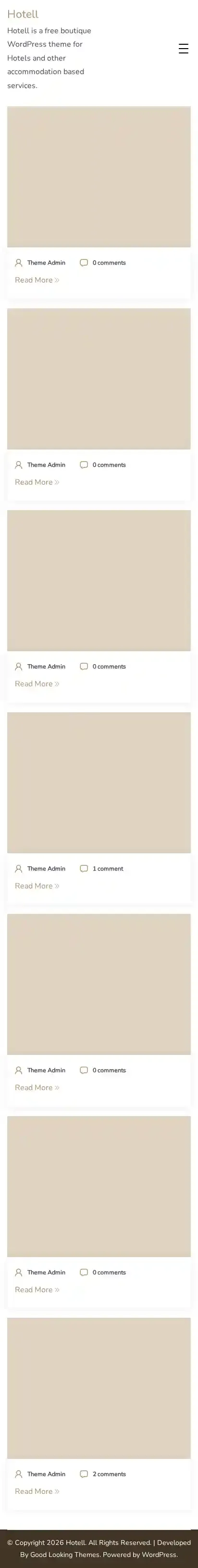 Hotell home page on mobile