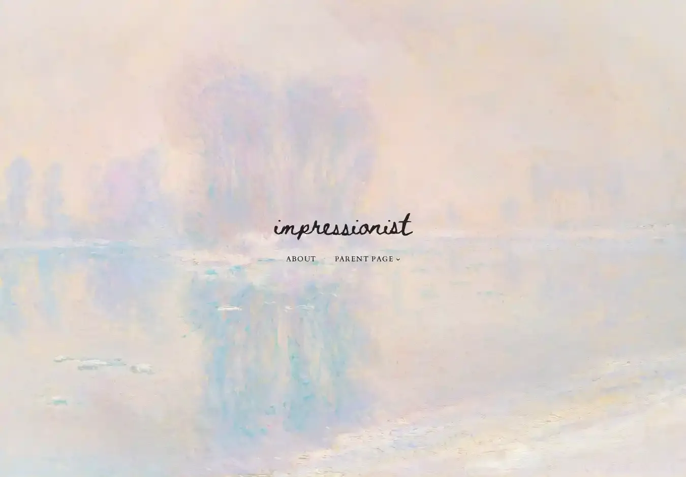 Impressionist home page on desktop