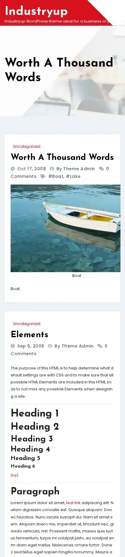 Industryup home page on mobile