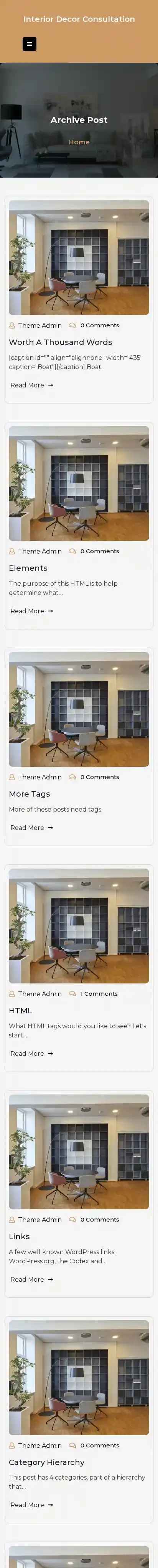Interior Decor Consultation home page on mobile