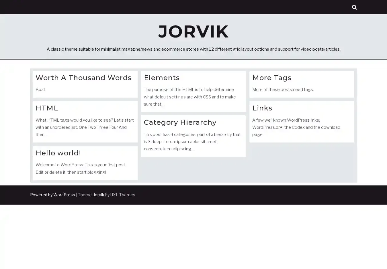 Jorvik home page on desktop
